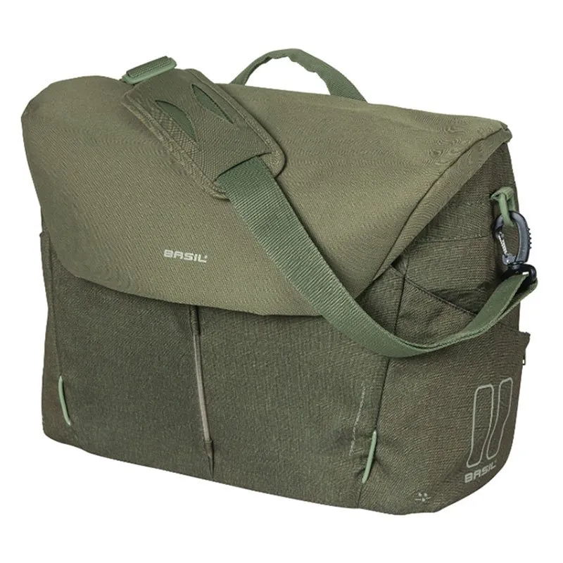 Basil B-safe Commuter Usb Hook-on Cykelväska 17l, Green olive, One Size