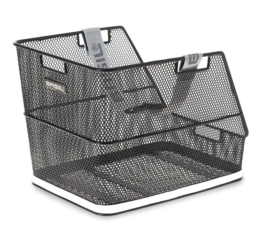 Basil Class Korg till Pakethållare med Remmar, Black, One Size
