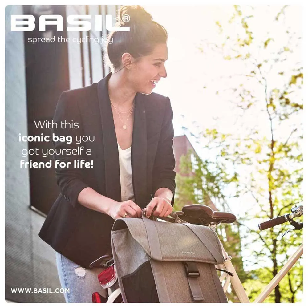 Basil Go Single 16l Sidoväskor, Grey, One Size Basil Go Single 16l Sidoväskor, Grey, One Size