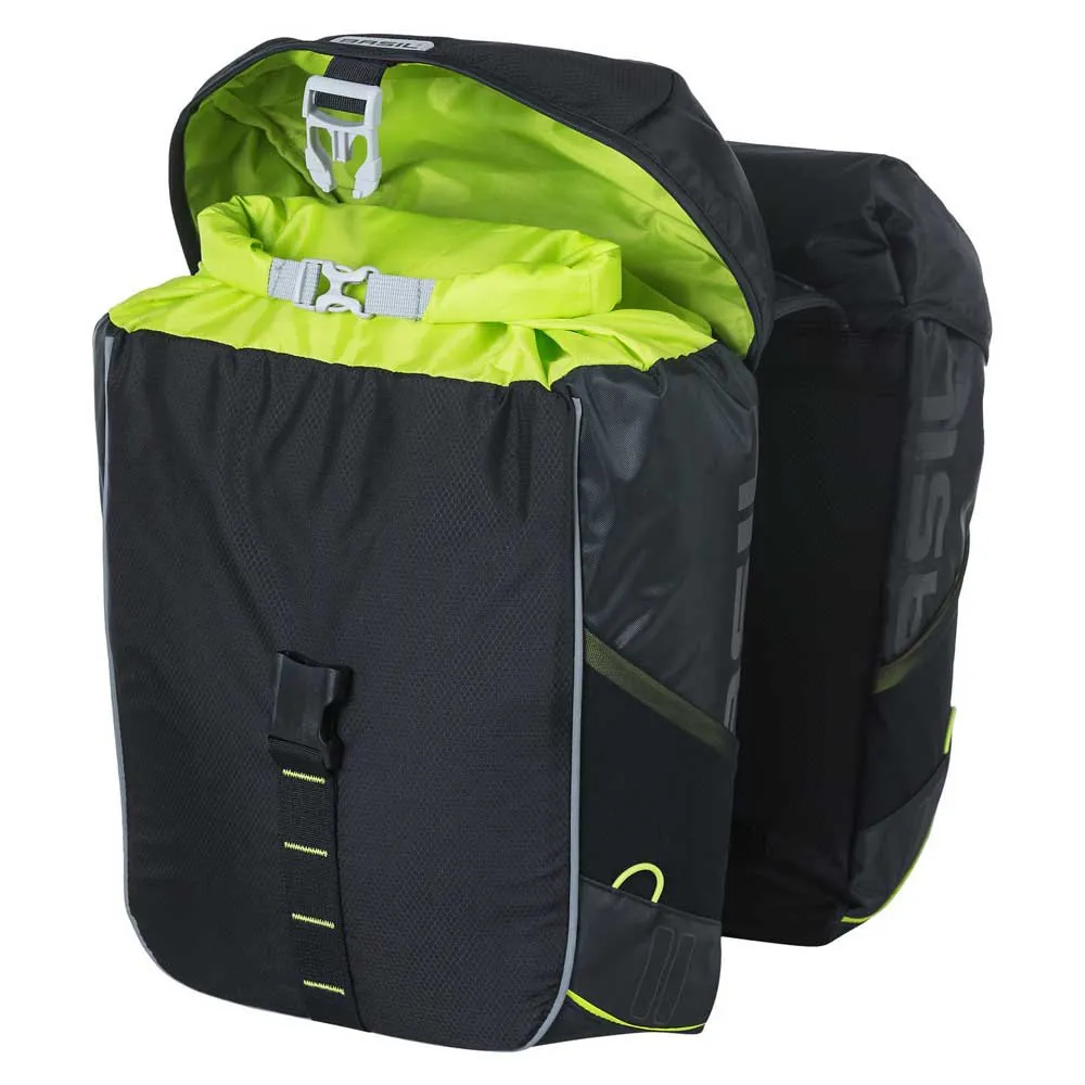 Basil Miles Double Sidoväskor 32l, Black / lime, One Size