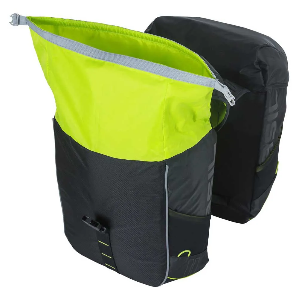 Basil Miles Double Sidoväskor 32l, Black / lime, One Size