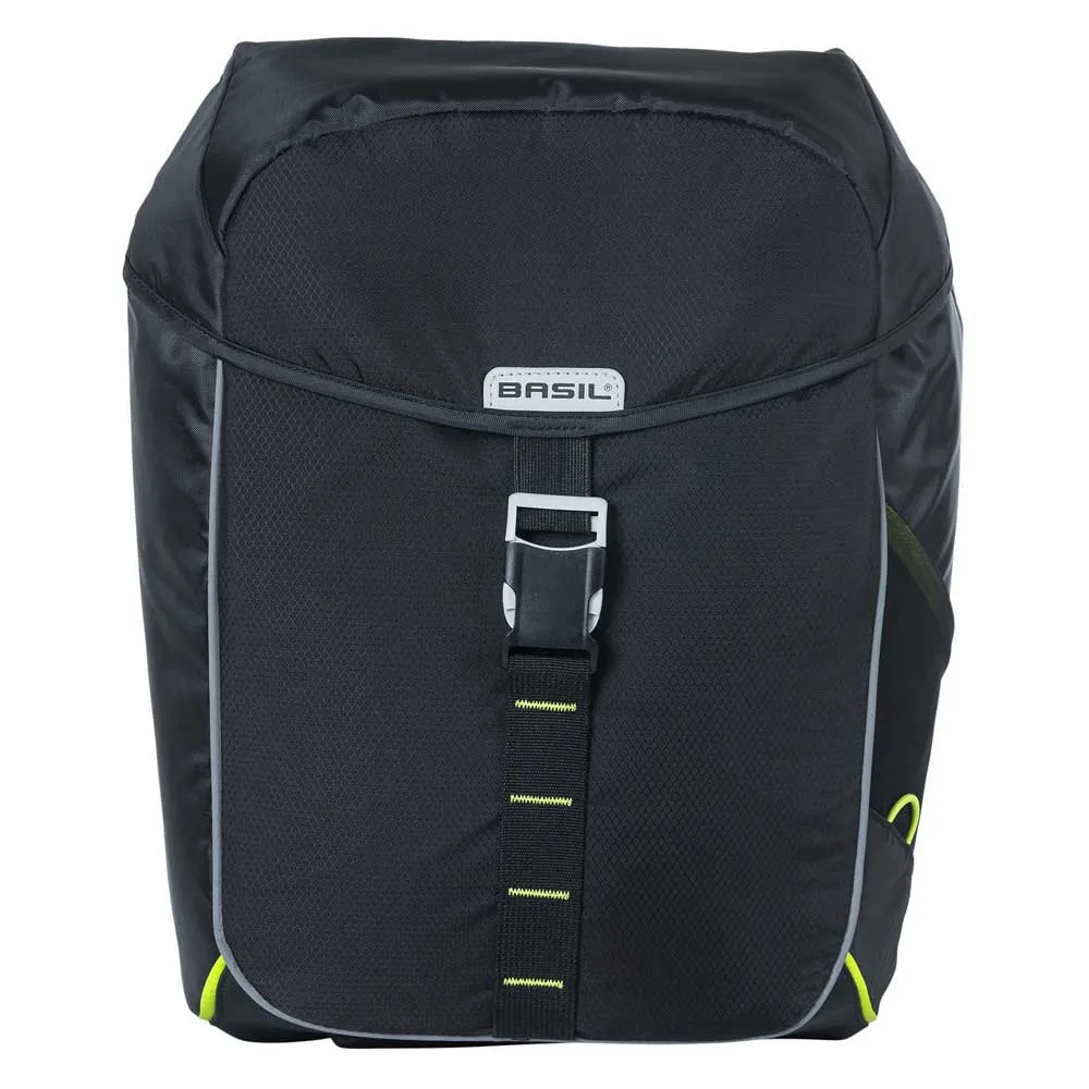 Basil Miles Double Sidoväskor 32l, Black / lime, One Size