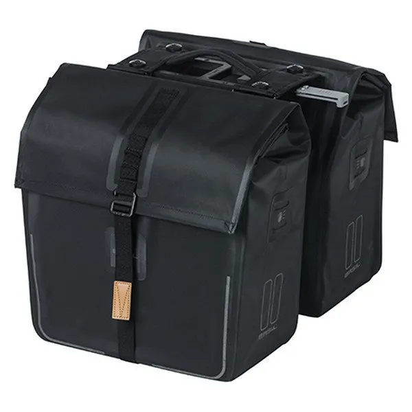 Basil Urban Dry Mik Double Sidoväskor 50l, Matte black, One Size