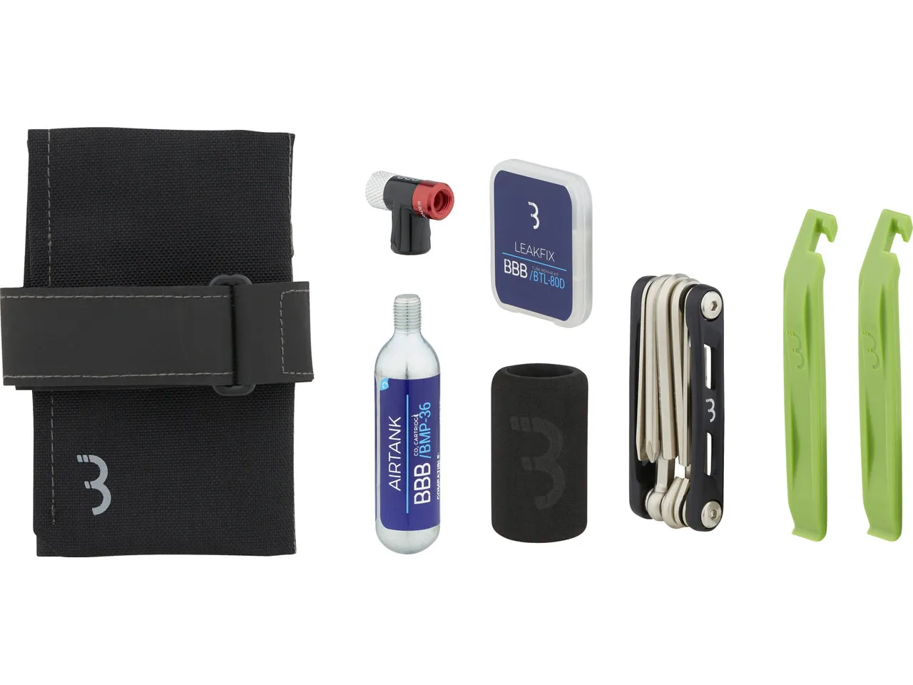 BBB CombiSet RollPack CO2 BSB-59 Satteltasche + Werkzeugset + CO2-Pumpe, Svart BBB CombiSet RollPack CO2 BSB-59 Satteltasche + Werkzeugset + CO2-Pumpe, Svart