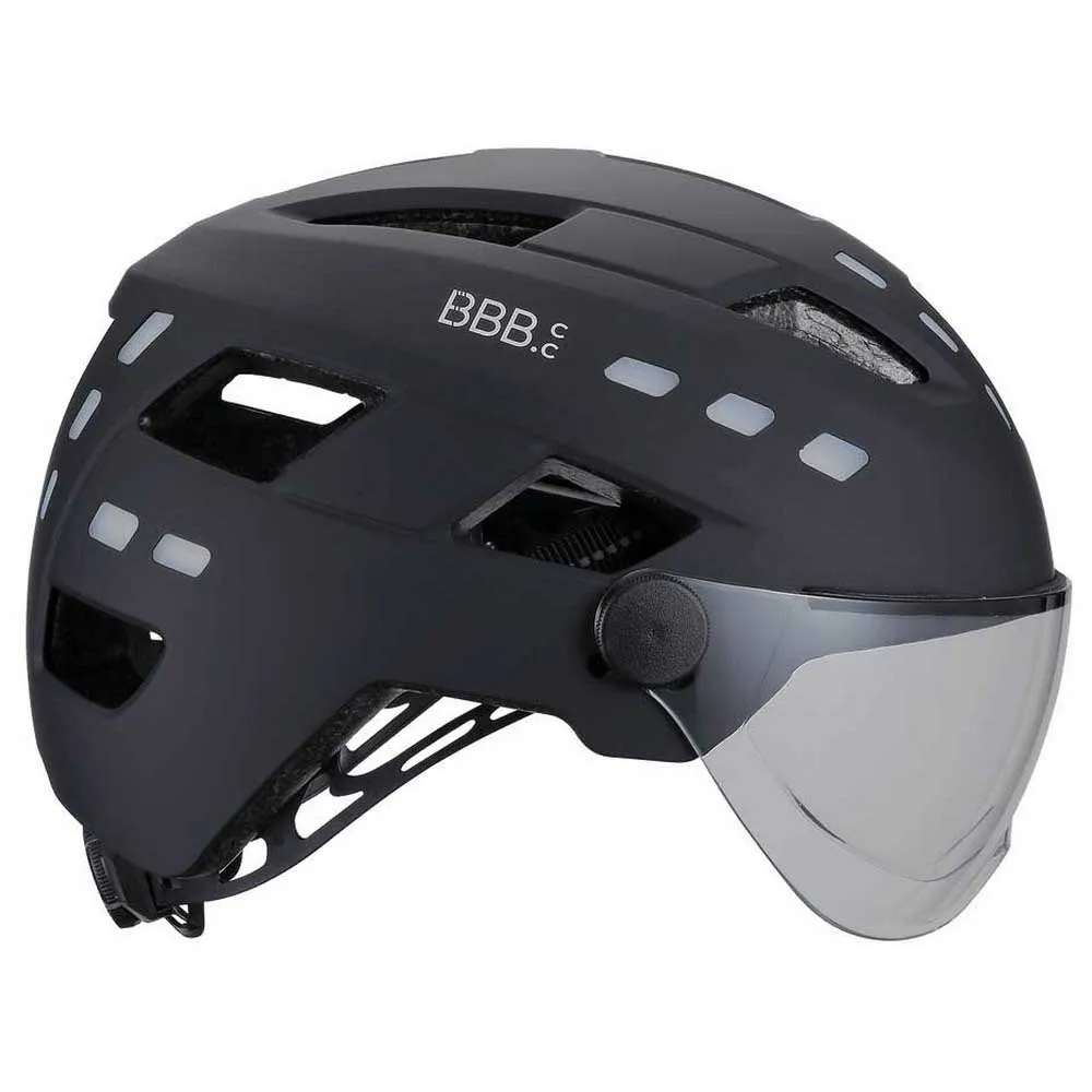BBB District Led Faceshield Stadshjälm, Matt Black BBB District Led Faceshield Stadshjälm, Matt Black