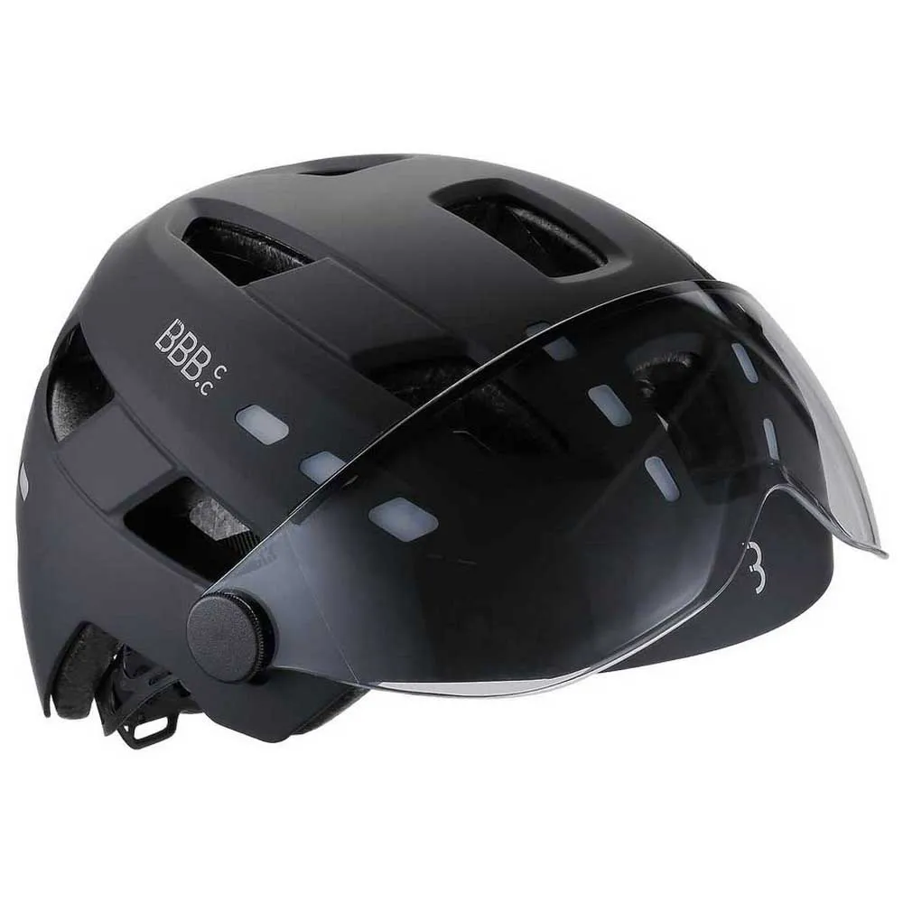 BBB District Led Faceshield Stadshjälm, Matt Black BBB District Led Faceshield Stadshjälm, Matt Black
