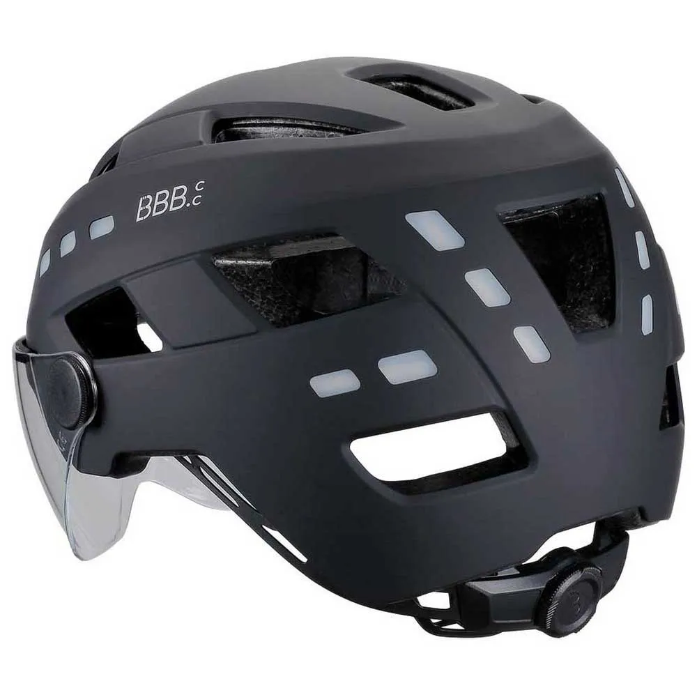 BBB District Led Faceshield Stadshjälm, Matt Black BBB District Led Faceshield Stadshjälm, Matt Black