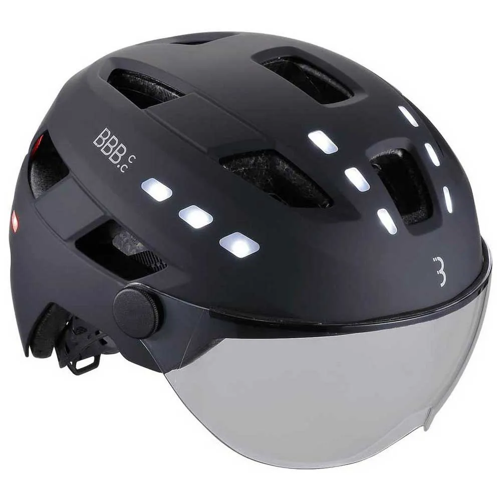 BBB District Led Faceshield Stadshjälm, Matt Black BBB District Led Faceshield Stadshjälm, Matt Black