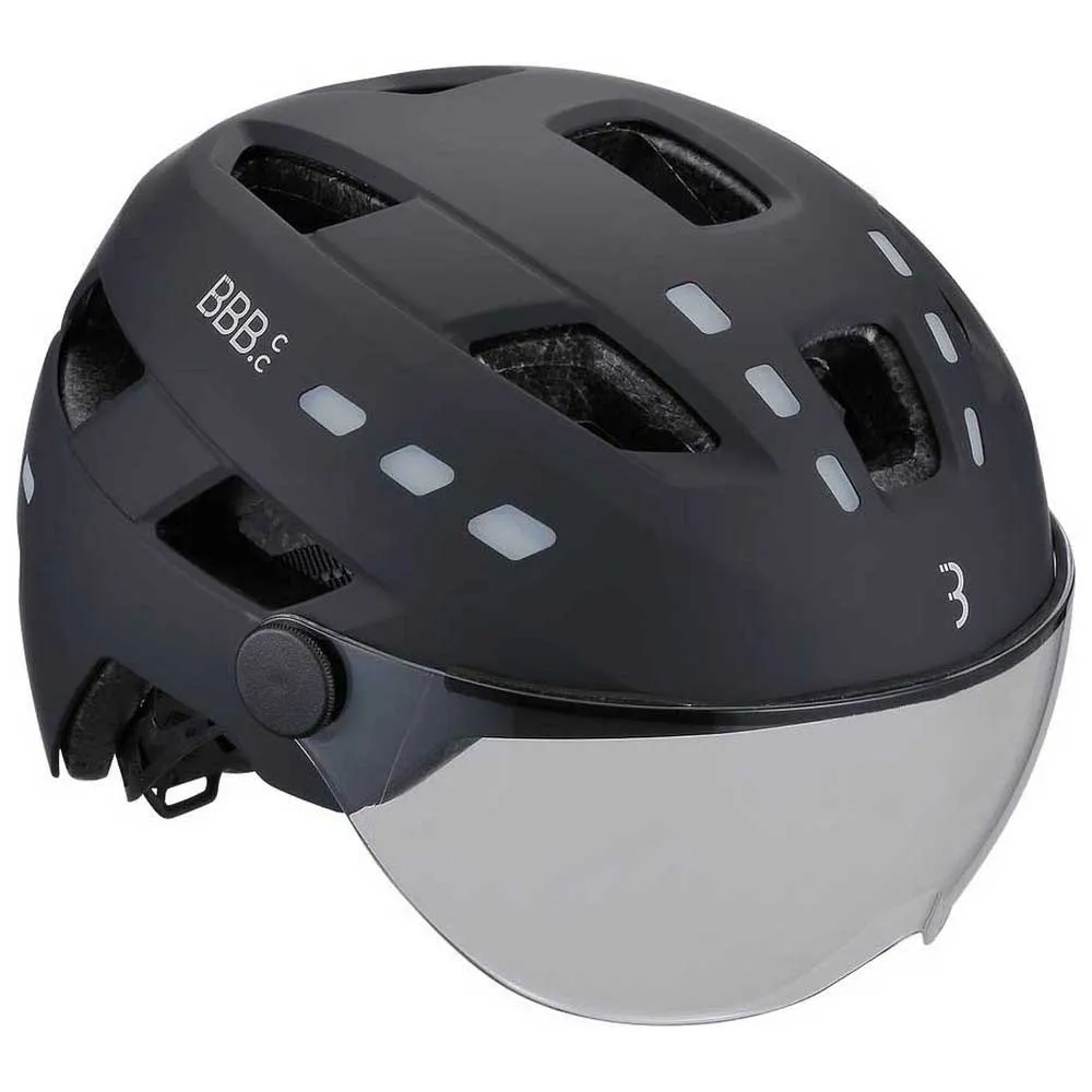 BBB District Led Faceshield Stadshjälm, Matt Black BBB District Led Faceshield Stadshjälm, Matt Black
