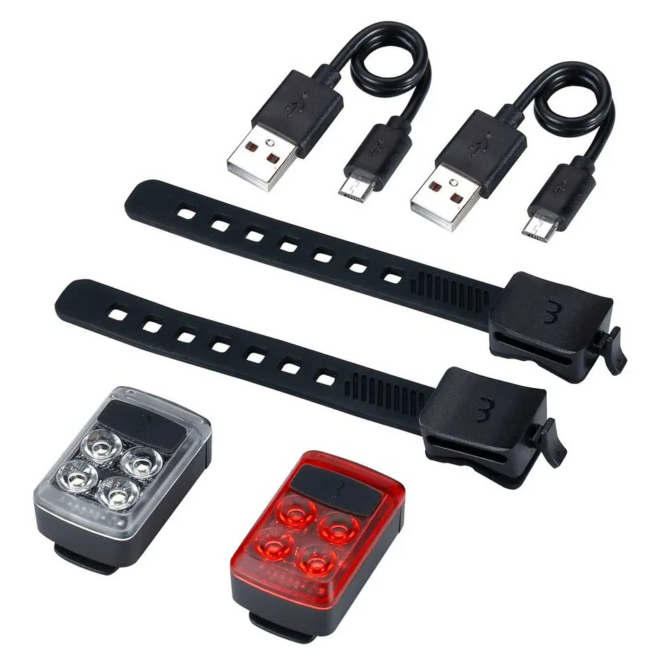 BBB Slide Cykellampset, Black / red, 50 / 16 Lumens