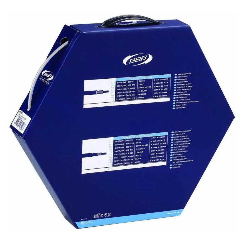 BBB Stopline Cex 50 M Bromswirehölje, Silver, 5mm x 50m