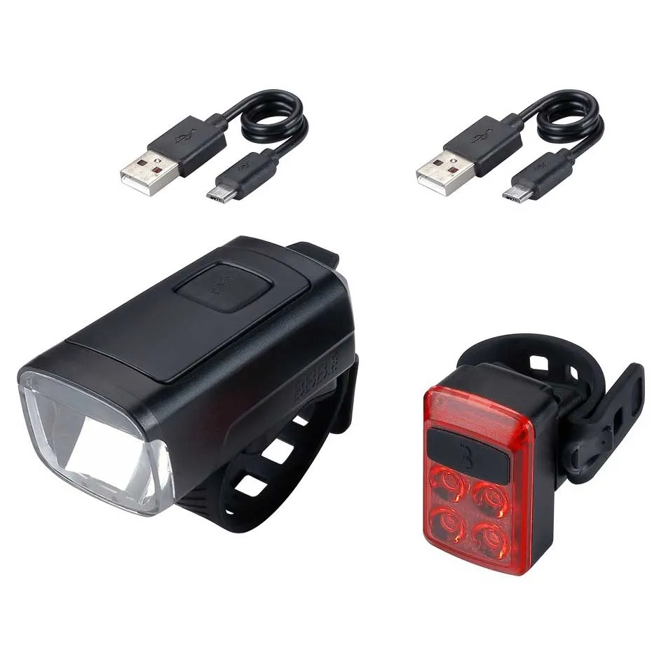 BBB Stud 50 + Bls-236 Cykellampset, Black / red, 200 / 16 Lumens