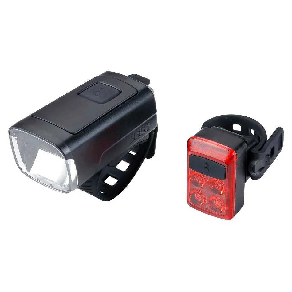 BBB Stud 50 + Bls-236 Cykellampset, Black / red, 200 / 16 Lumens