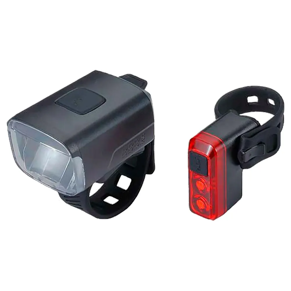 BBB Stud Strap 33 + Bls-144 Cykellampset, Black, 140lm