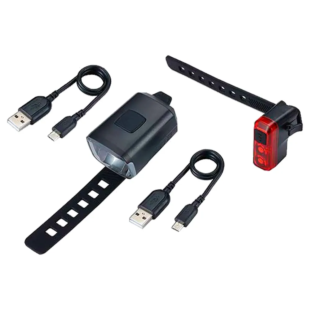 BBB Stud Strap 33 + Bls-144 Cykellampset, Black, 140lm