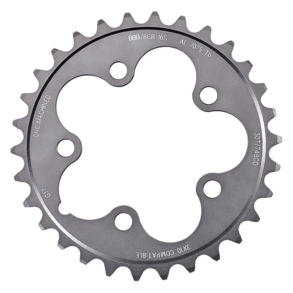 BBB Triplegear Bcr-16s 74 Bcd Kedjehjul, Anthracite, 30t BBB Triplegear Bcr-16s 74 Bcd Kedjehjul, Anthracite, 30t