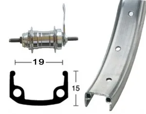 BBG Bakhjul 12"(19-203) med fotbroms
