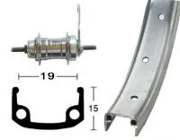 BBG Bakhjul 12"(19-203) med fotbroms