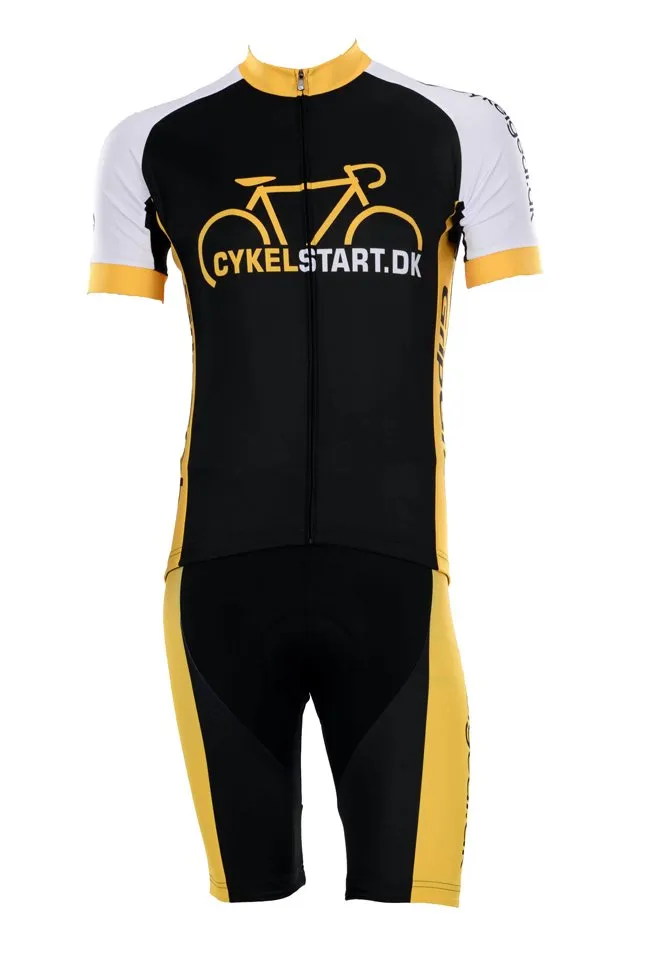 BBG Cykelstart.dk jersey svart/gul, Gul/svart, L