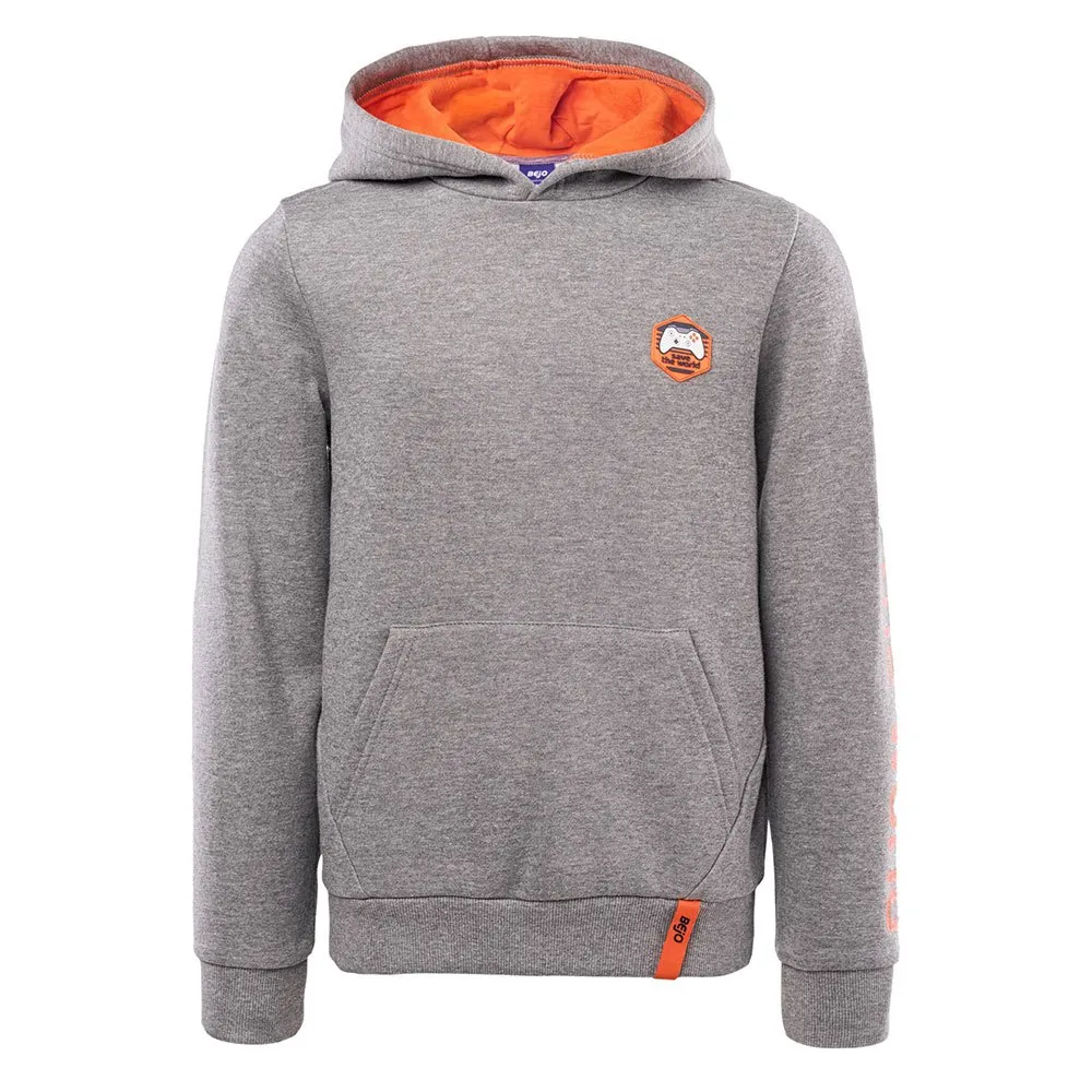 Bejo Akio Sweatshirt Med Dragkedja, Grey melange / carrot, 140cm