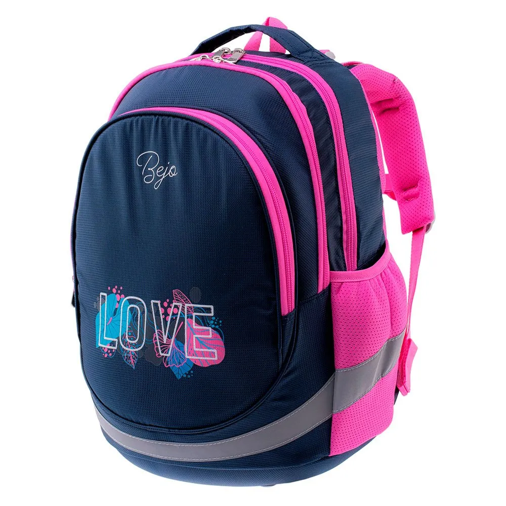 Bejo Scooler Ryggsäck, Medieval blue love print / silver pink