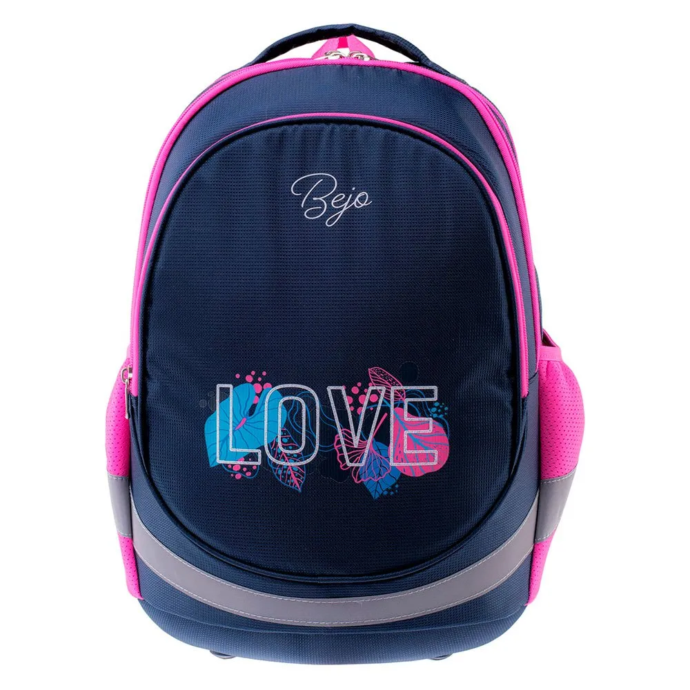 Bejo Scooler Ryggsäck, Medieval blue love print / silver pink