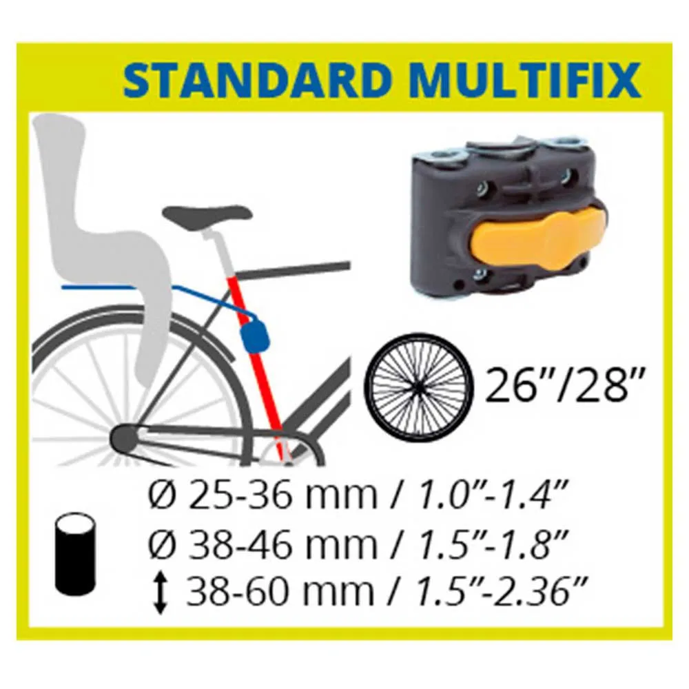 Bellelli Little Duck Standard Multifix Barnstol På Baksidan Av Cykeln, Yellow hi viz, Max 22kg