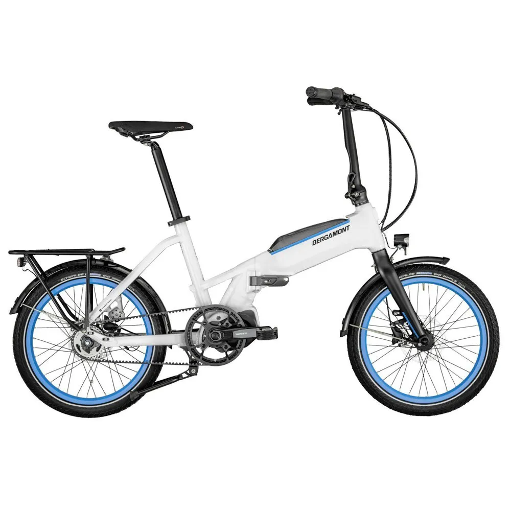 Bergamont Paul-e Eq Expert Hopvikbar Elcykel, White / blue, One Size, 504Wh