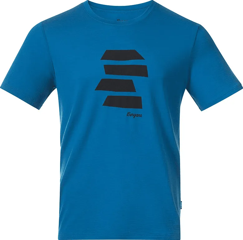 Bergans Men's Rabot Mount Wool Tee, Dark Aqua Lagoon/Dark Shadow Grey Pta