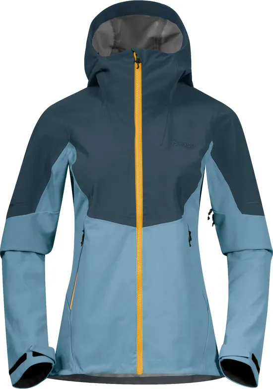 Bergans Women's Senja Hybrid Softshell Jacket, Smoke Blue/Orion Blue/Light Golden Yellow