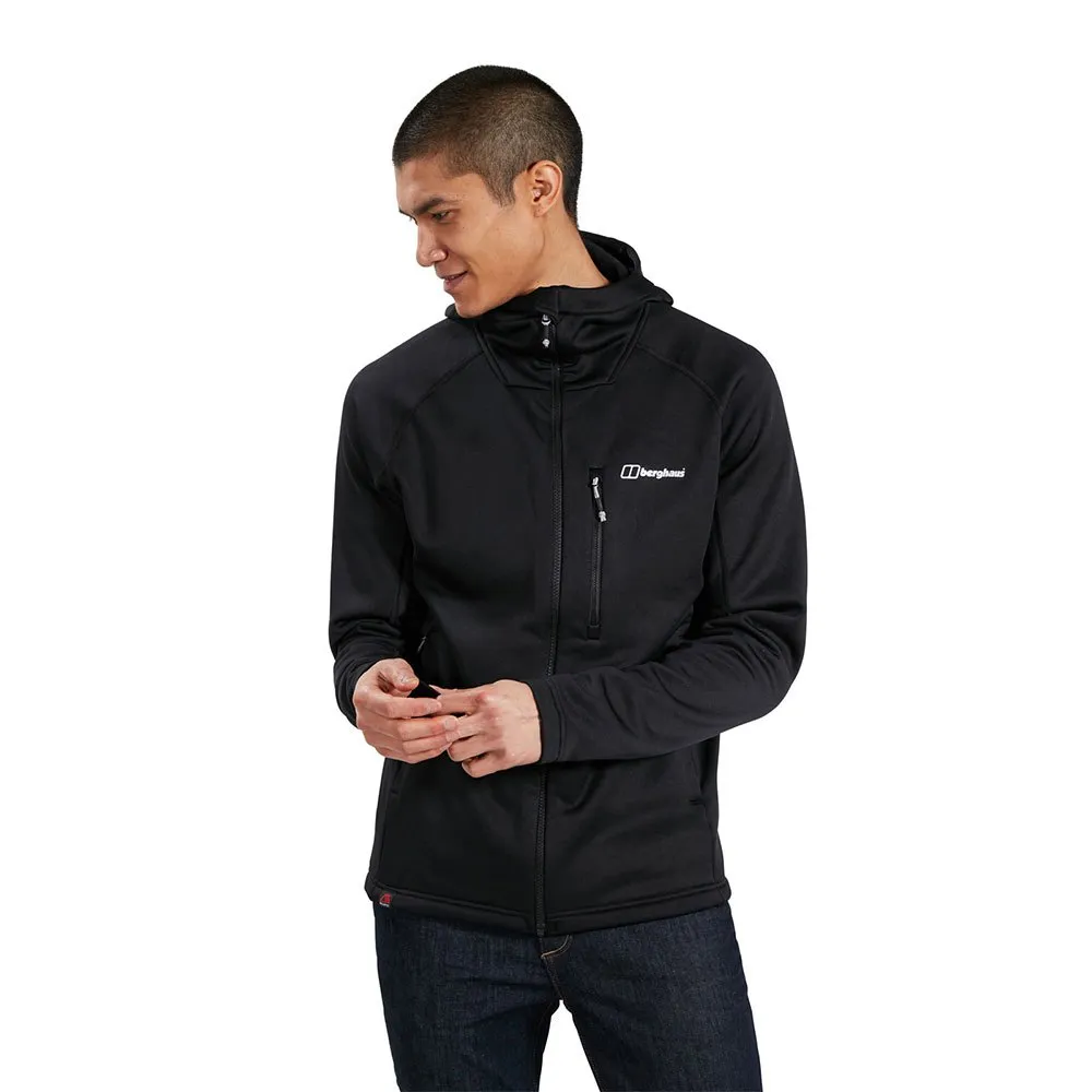 Berghaus Carnot Fleecejacka Med Huva, Black / black Berghaus Carnot Fleecejacka Med Huva, Black / black