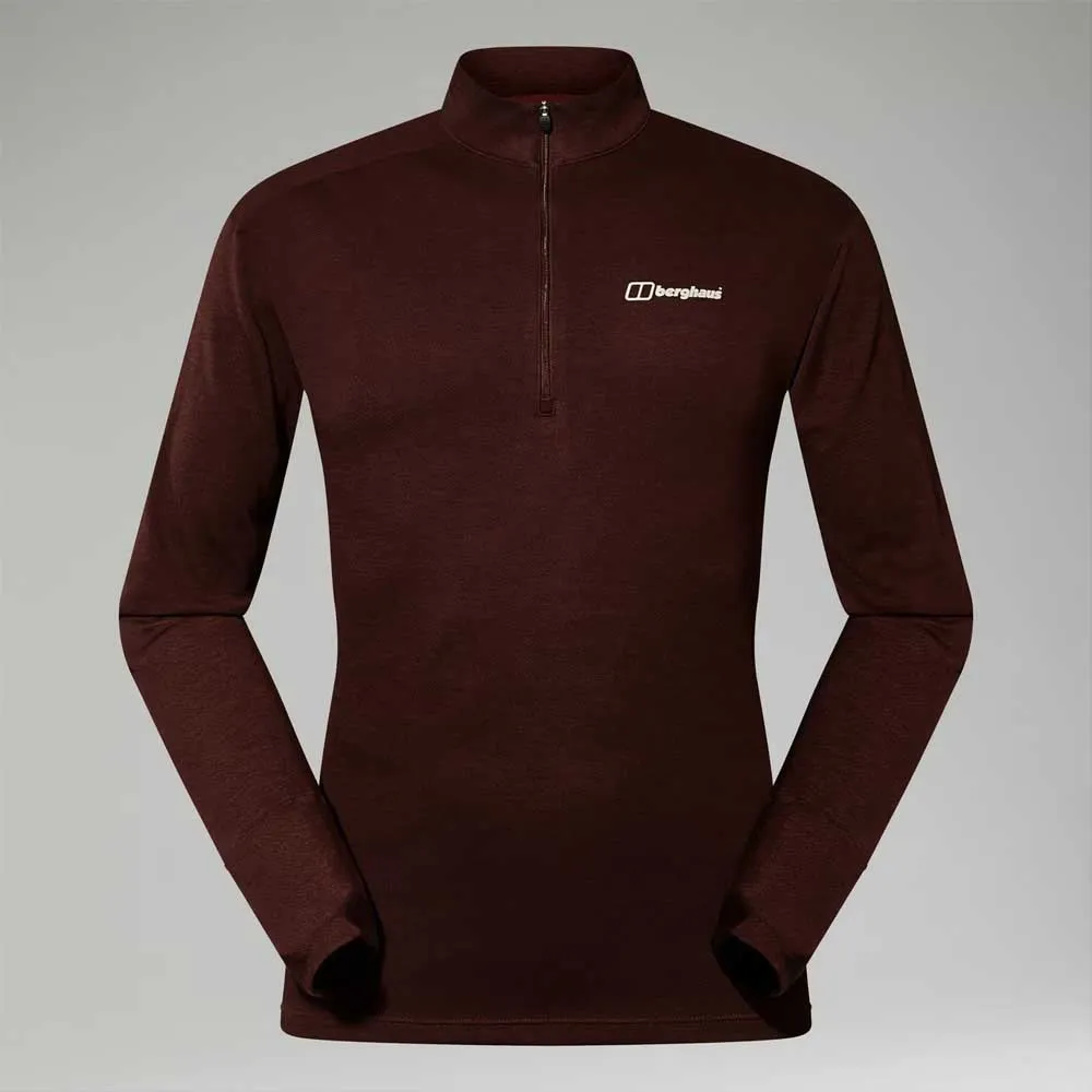 Berghaus Ivyhill Halv Dragkedja Långärmad T-shirt, Kv2 cedar brown
