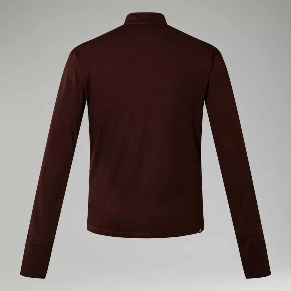 Berghaus Ivyhill Halv Dragkedja Långärmad T-shirt, Kv2 cedar brown