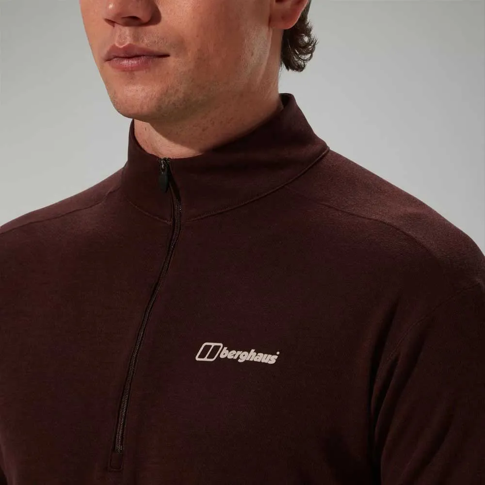 Berghaus Ivyhill Halv Dragkedja Långärmad T-shirt, Kv2 cedar brown