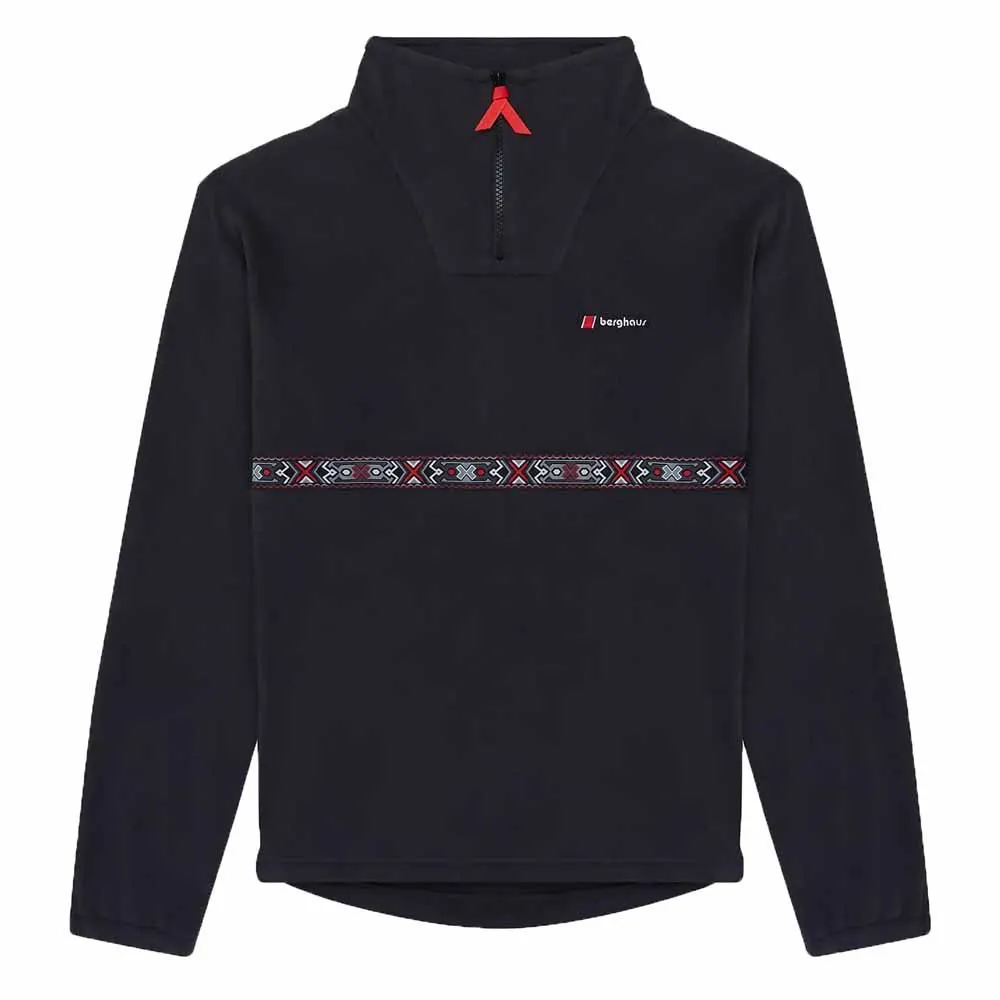 Berghaus Oversized Aztec Fleece Med Halv Dragkedja, Jet black