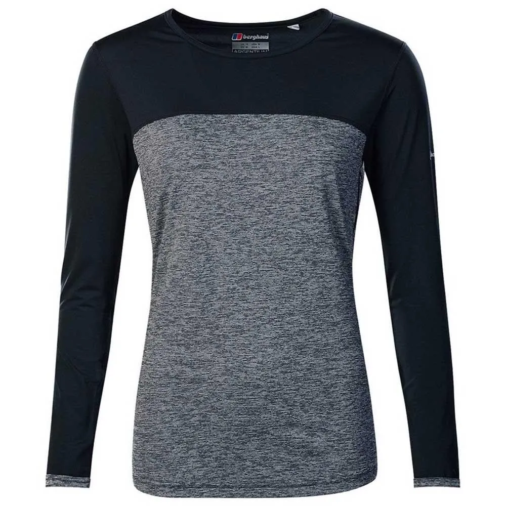 Berghaus Voyager Tech Crew T-shirt Med Lång ärm, Dark grey / black