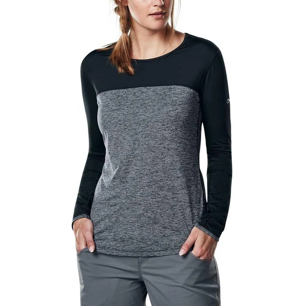 Berghaus Voyager Tech Crew T-shirt Med Lång ärm, Dark grey / black