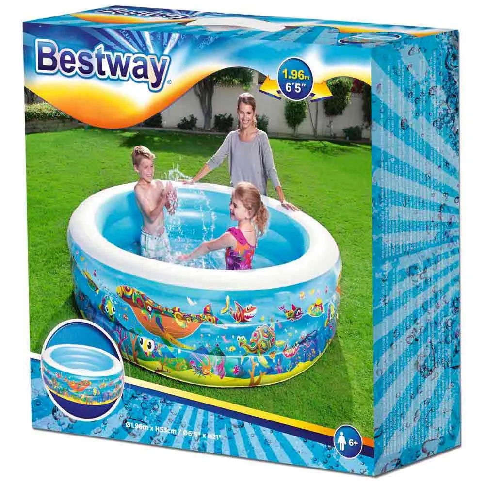 Bestway 196x53 Cm Rund Uppblåsbar Pool unisex, Multicolour, 700L