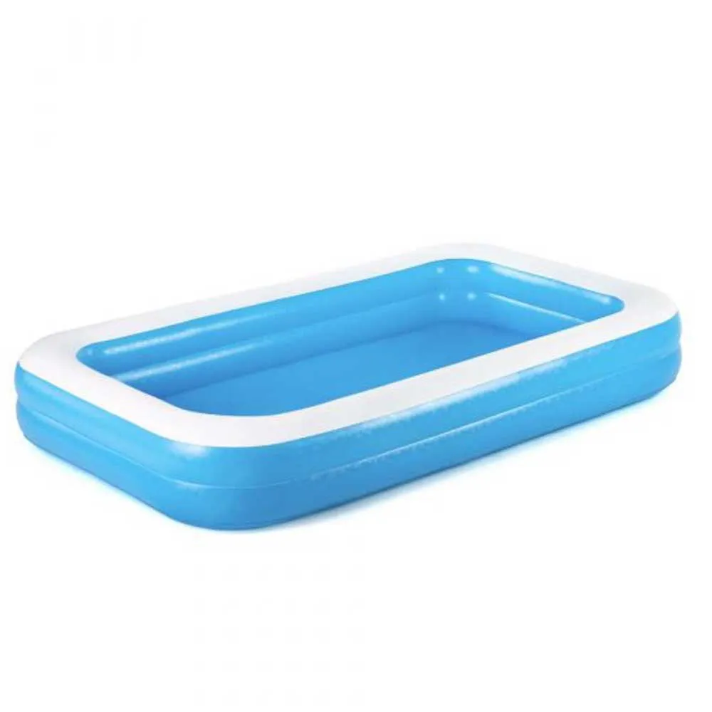 Bestway 305x183x46 Cm Rektangulär Uppblåsbar Pool unisex, Blue / white, 850L