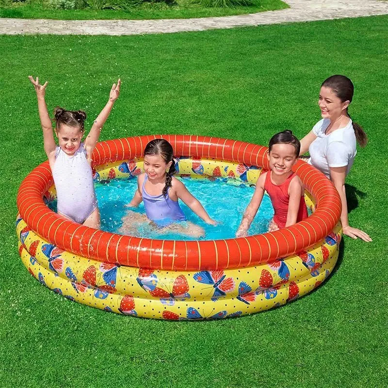 Bestway 51202 Rund Uppblåsbar Pool unisex, Yellow / multicolor, 168 x 38cm
