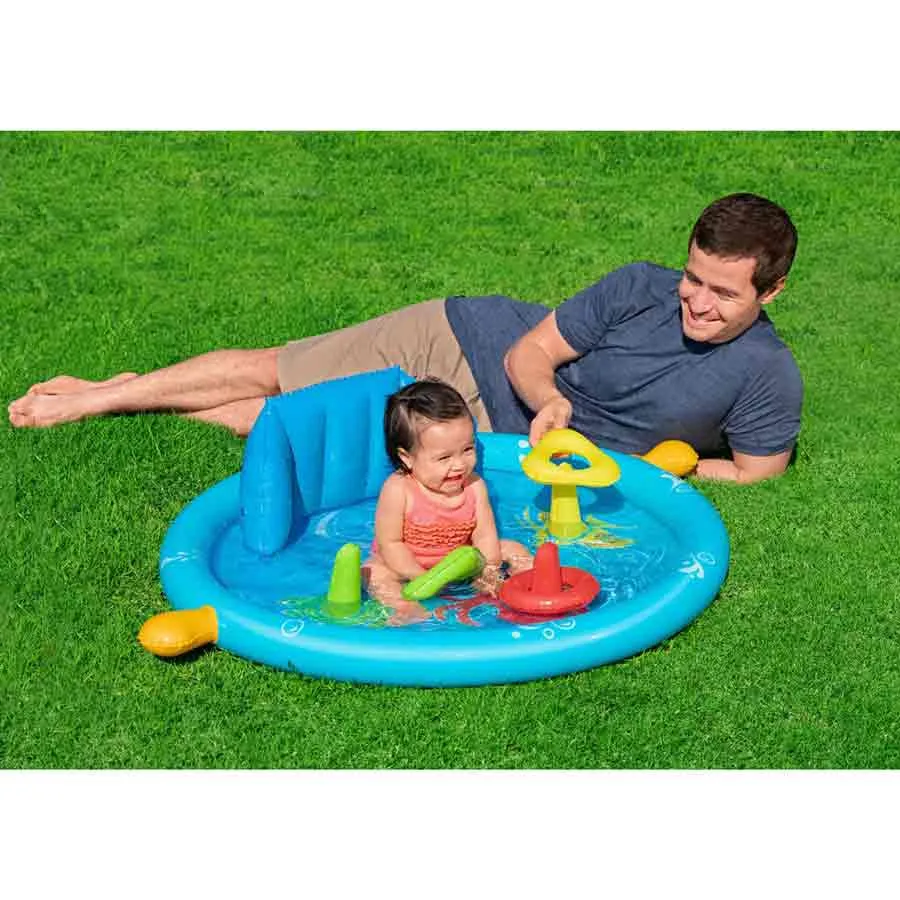 Bestway 52568 Lil´seashapes Skuggad Barnpool 112x89x76 Cm unisex, Multicolour, 112 x 86 x 76cm
