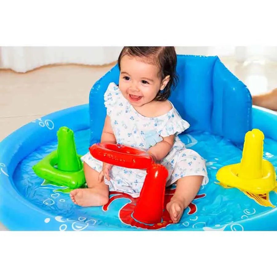 Bestway 52568 Lil´seashapes Skuggad Barnpool 112x89x76 Cm unisex, Multicolour, 112 x 86 x 76cm