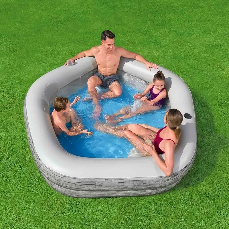 Bestway 54423 Uppblåsbar Pool unisex, Grey / blue, 213 x 119 x 61cm Bestway 54423 Uppblåsbar Pool unisex, Grey / blue, 213 x 119 x 61cm