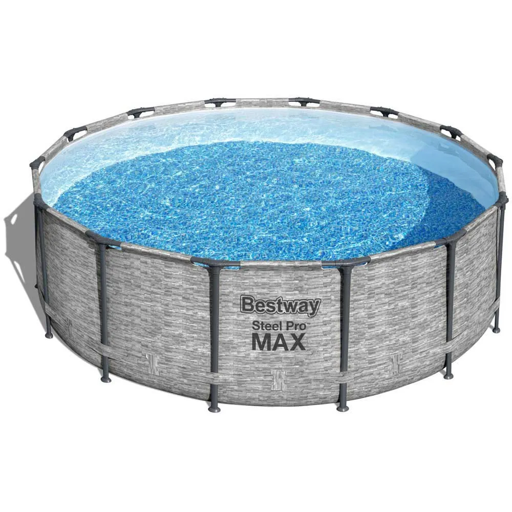 Bestway 5619d Steel Pro Max Ø427x122cm Rund Rörpool unisex, Grey / blue, 15232L