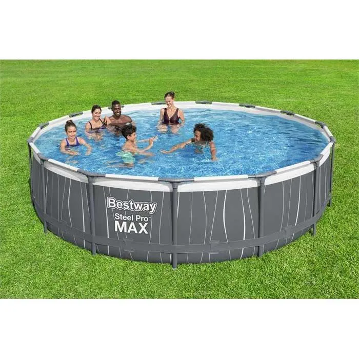 Bestway 561gd Steel Pro Max Ø457x107cm Rund Rörpool unisex, White / grey / blue, 14970L Bestway 561gd Steel Pro Max Ø457x107cm Rund Rörpool unisex, White / grey / blue, 14970L