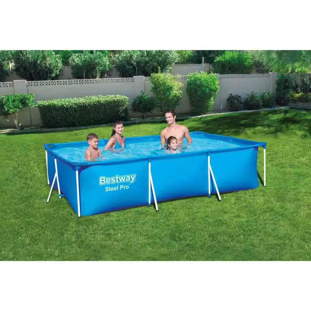 Bestway 56404 Steel Pro 300x201x66cm Rektangulär Rörpool Utan Filter/renare unisex, Blue / white, 3300L