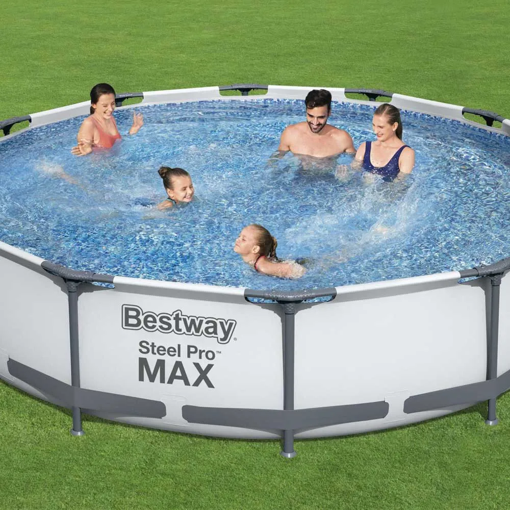Bestway 56416 Steel Pro Max Ø366x76cm Rund Rörpool unisex, White / grey / blue, 6473L Bestway 56416 Steel Pro Max Ø366x76cm Rund Rörpool unisex, White / grey / blue, 6473L