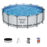 Bestway 56438 Steel Pro Max Ø457x122cm Rund Rörpool unisex, White / grey / blue, 16015L