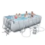 Bestway 56442 Power Steel 404x201x100cm Rektangulär Rörpool unisex, Grey / blue, 6478L
