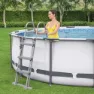 Bestway 56488 Steel Pro Max Ø457x107cm Rund Rörpool unisex, White / grey / blue, 14970L